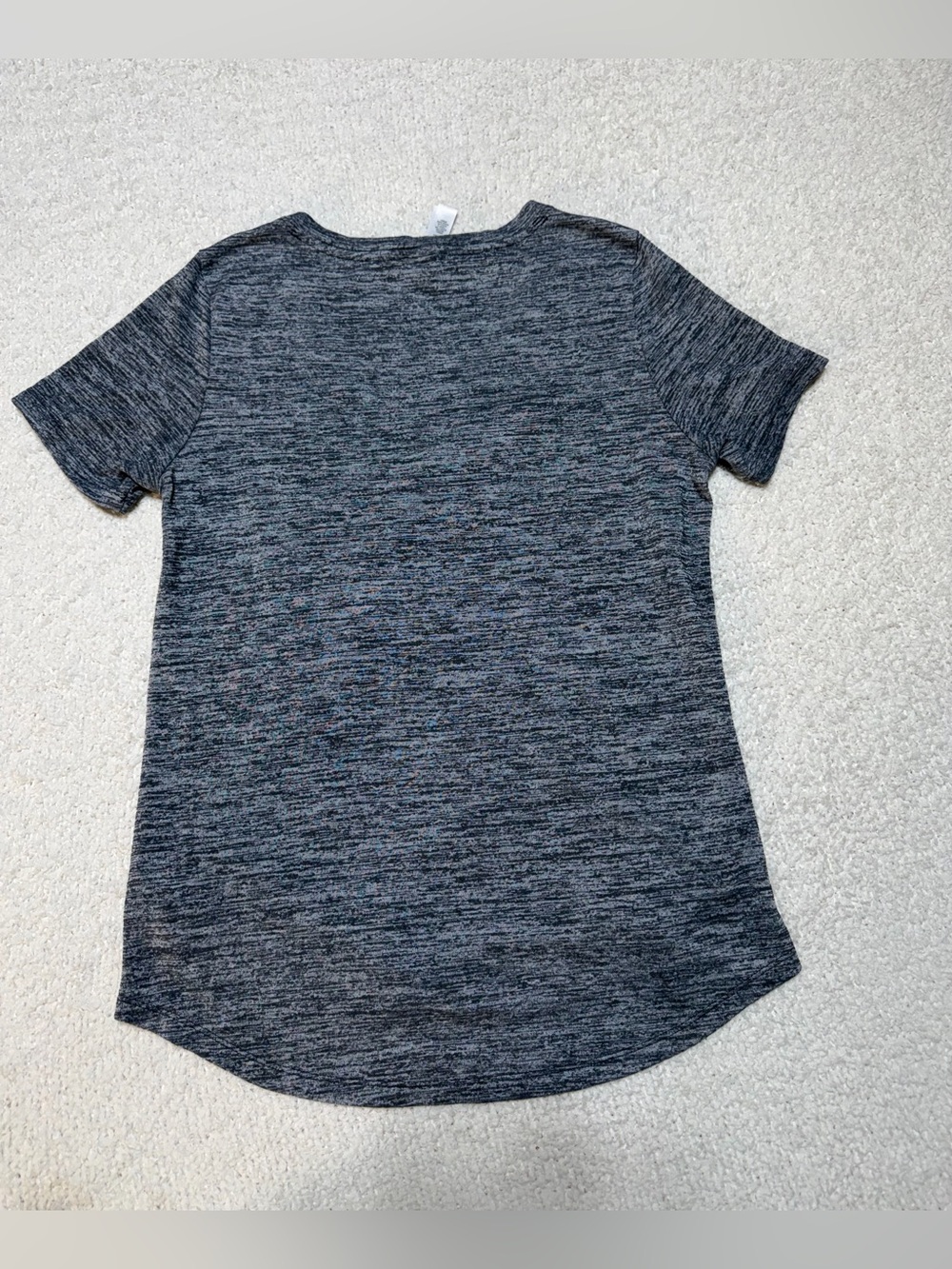 Athleta Gray Space Dye V Neck Short Sleeve Tee Size Small - Picture 3 of 3